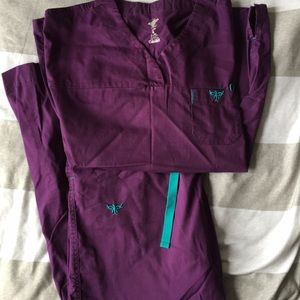 Plum/purple med couture scrub set